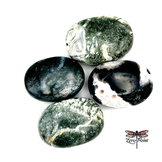 Moss Agate Palm Stone - Zero Point Crystals