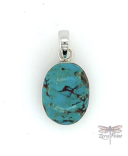 Turquoise Oval Pendant - Zero Point Crystals