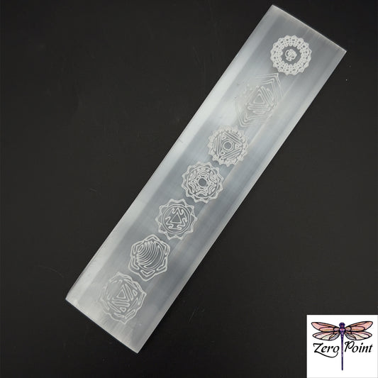Selenite Engraved Charging Bar - Zero Point Crystals