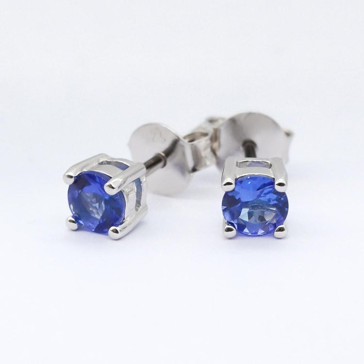 Tanzanite Stud Earrings - Zero Point Crystals