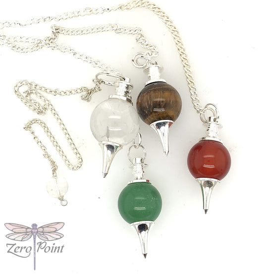 Natural Stone Ball Pendulum - Zero Point Crystals