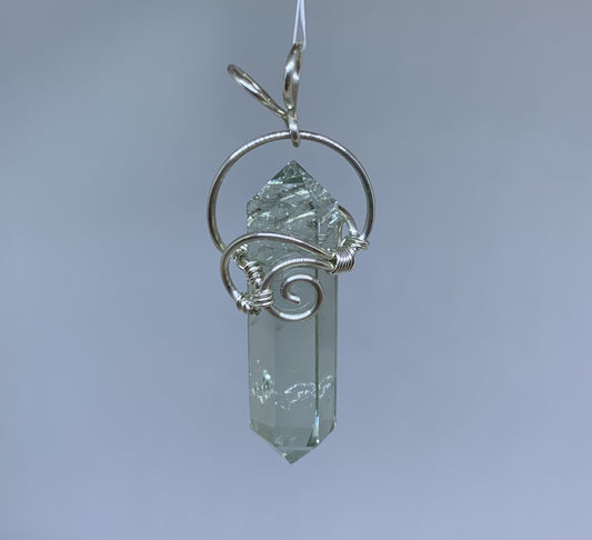 Prasiolite Wire Wrap Pendant - Zero Point Crystals