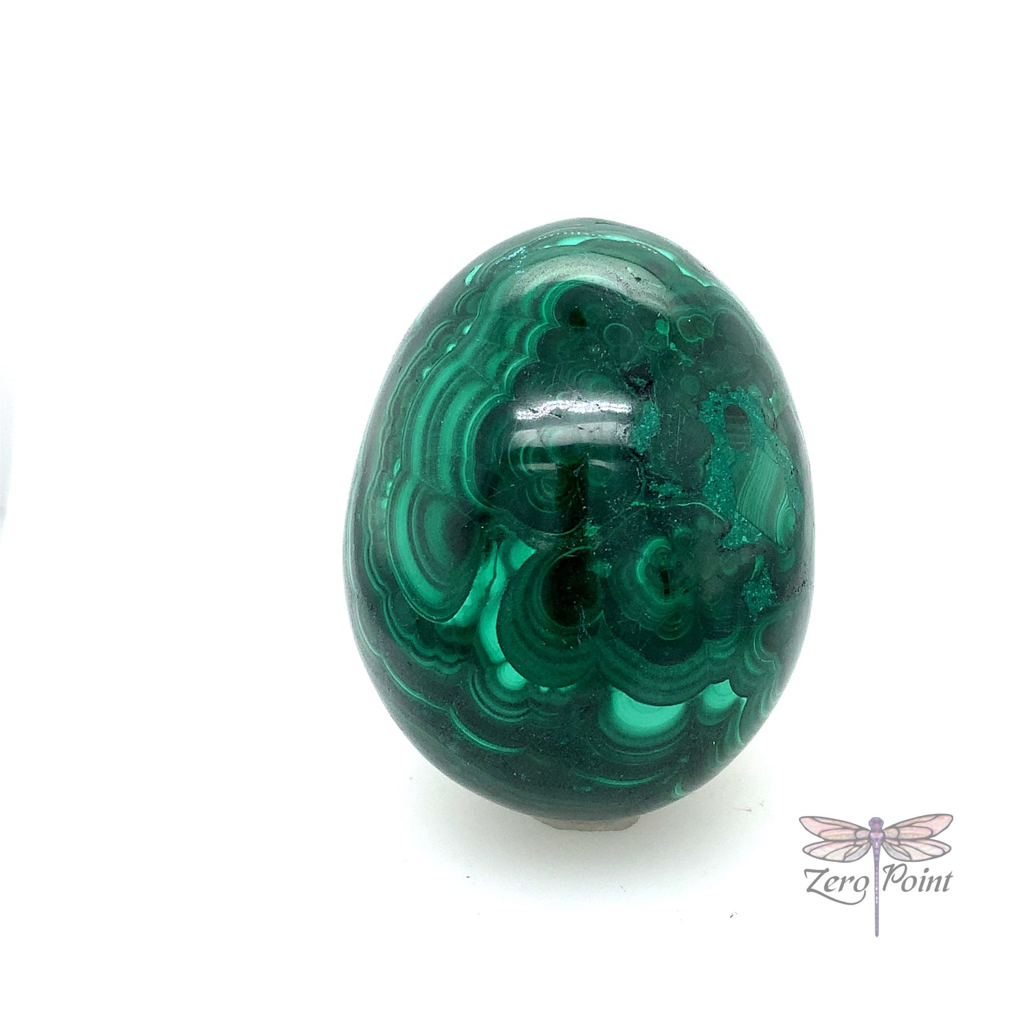 Malachite Egg 1672 - Zero Point Crystals