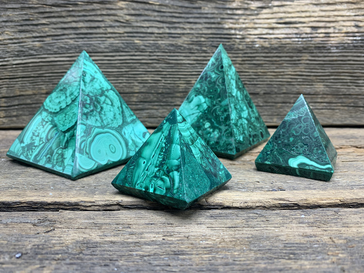 Malachite Pyramid - Zero Point Crystals