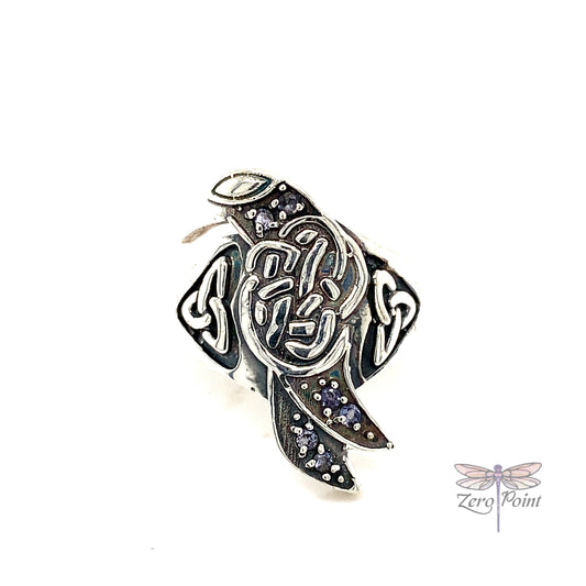 Celtic Raven Gemstone Ring - Zero Point Crystals