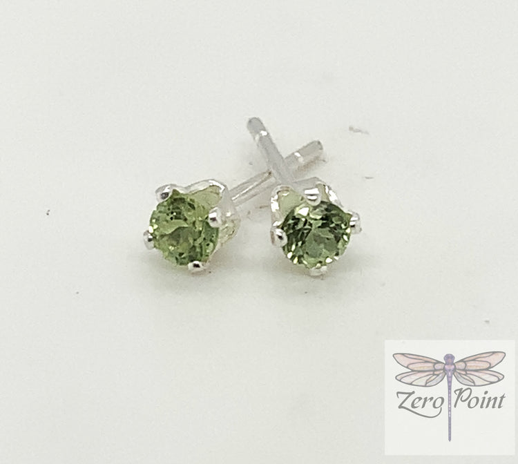 Peridot  Stud Earrings - Zero Point Crystals