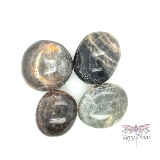 Black Moonstone Pebble - Zero Point Crystals
