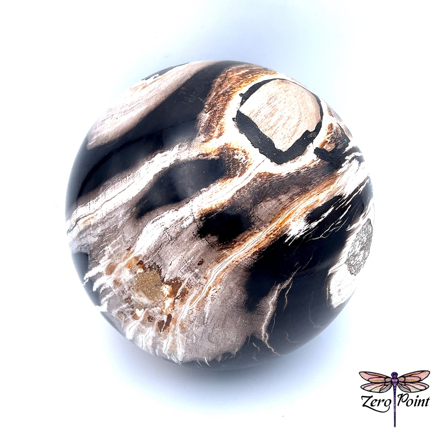 Petrified Wood Sphere 6" - Zero Point Crystals