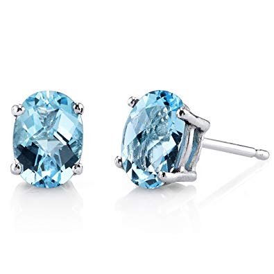 Blue Topaz Stud Earrings - Zero Point Crystals