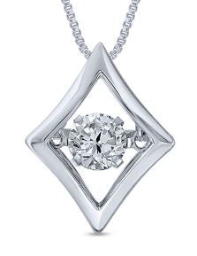 CZ Dancing Stone Diamond Shape Pendant - Zero Point Crystals