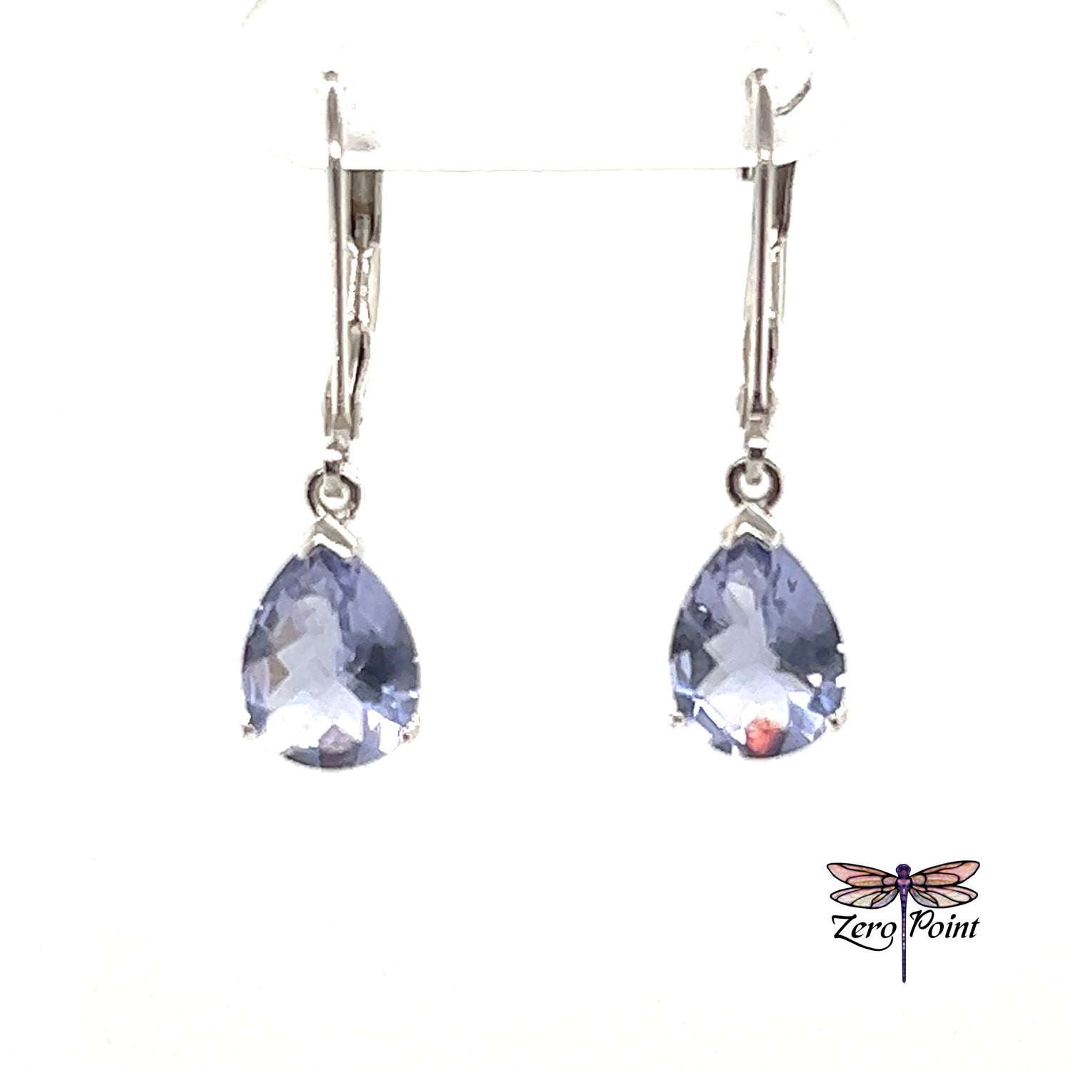 Helenite Pear Dangle Earrings - Zero Point Crystals