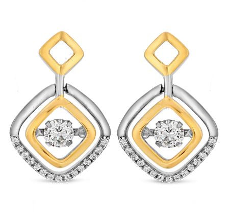 CZ Dancing Stone Square Earrings - Zero Point Crystals