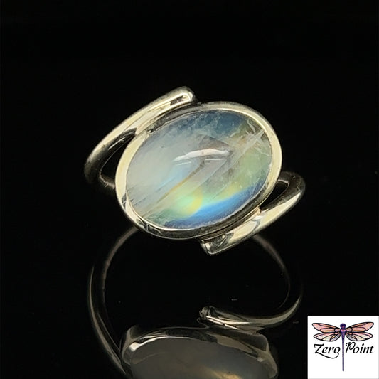 Moonstone Bezel Set Ring - Zero Point Crystals