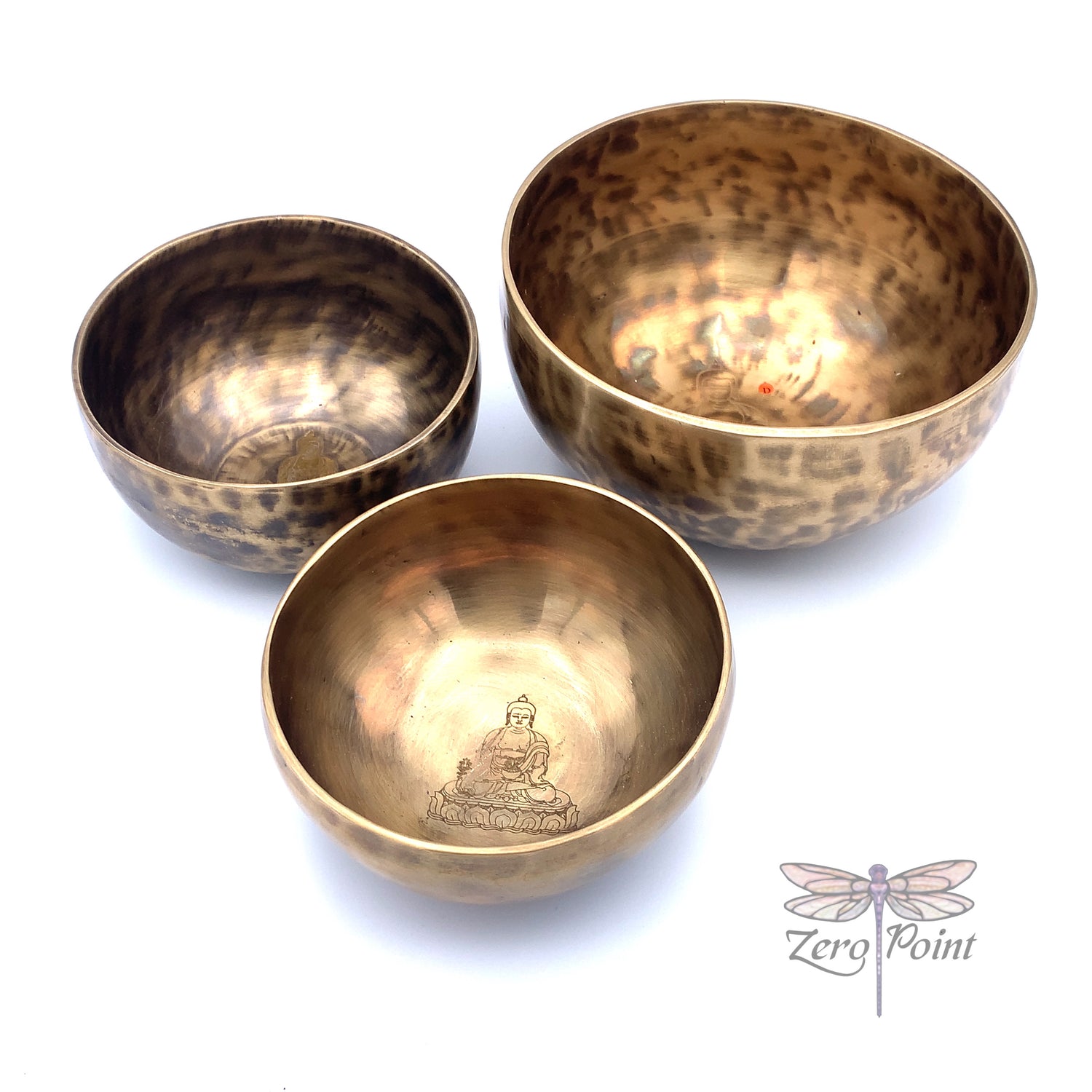 Etched Hand Hammered Singing Bowl - Zero Point Crystals