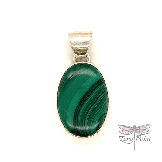 Malachite Oval Pendant - Zero Point Crystals