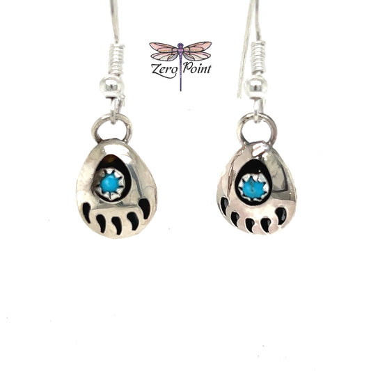 Turquoise Bear Baw Earrings - Zero Point Crystals