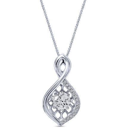 CZ Dancing Stone Infinity Pendant - Zero Point Crystals