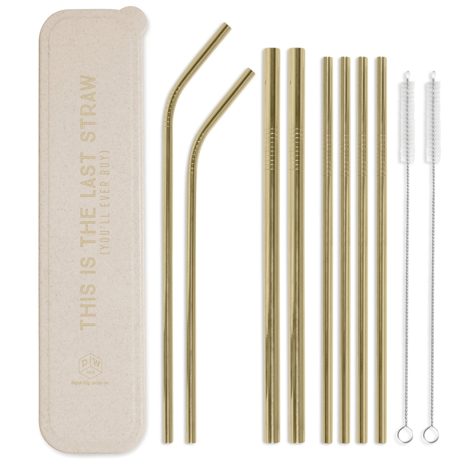 Stainless Steel Gold Straw Set - Zero Point Crystals