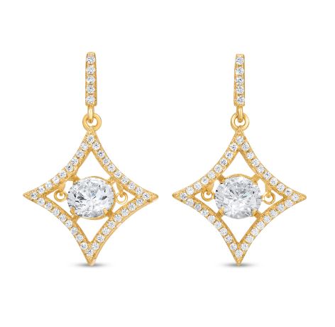 CZ Dancing Stone Star Earrings - Zero Point Crystals