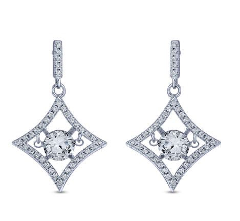CZ Dancing Stone Star Earrings - Zero Point Crystals