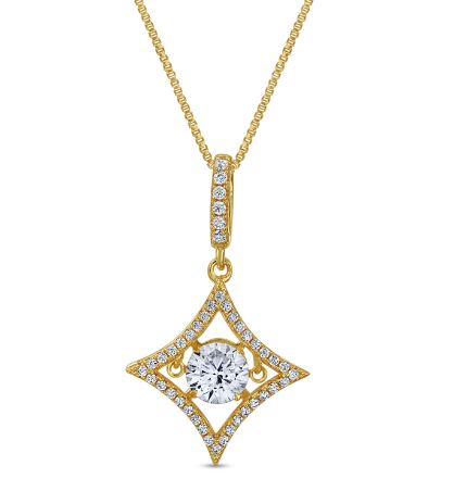 CZ Dancing Stone Star Shape Pendant - Zero Point Crystals