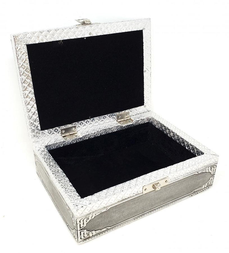 Triquetra Tree Carved Metal over Wood Box - Zero Point Crystals
