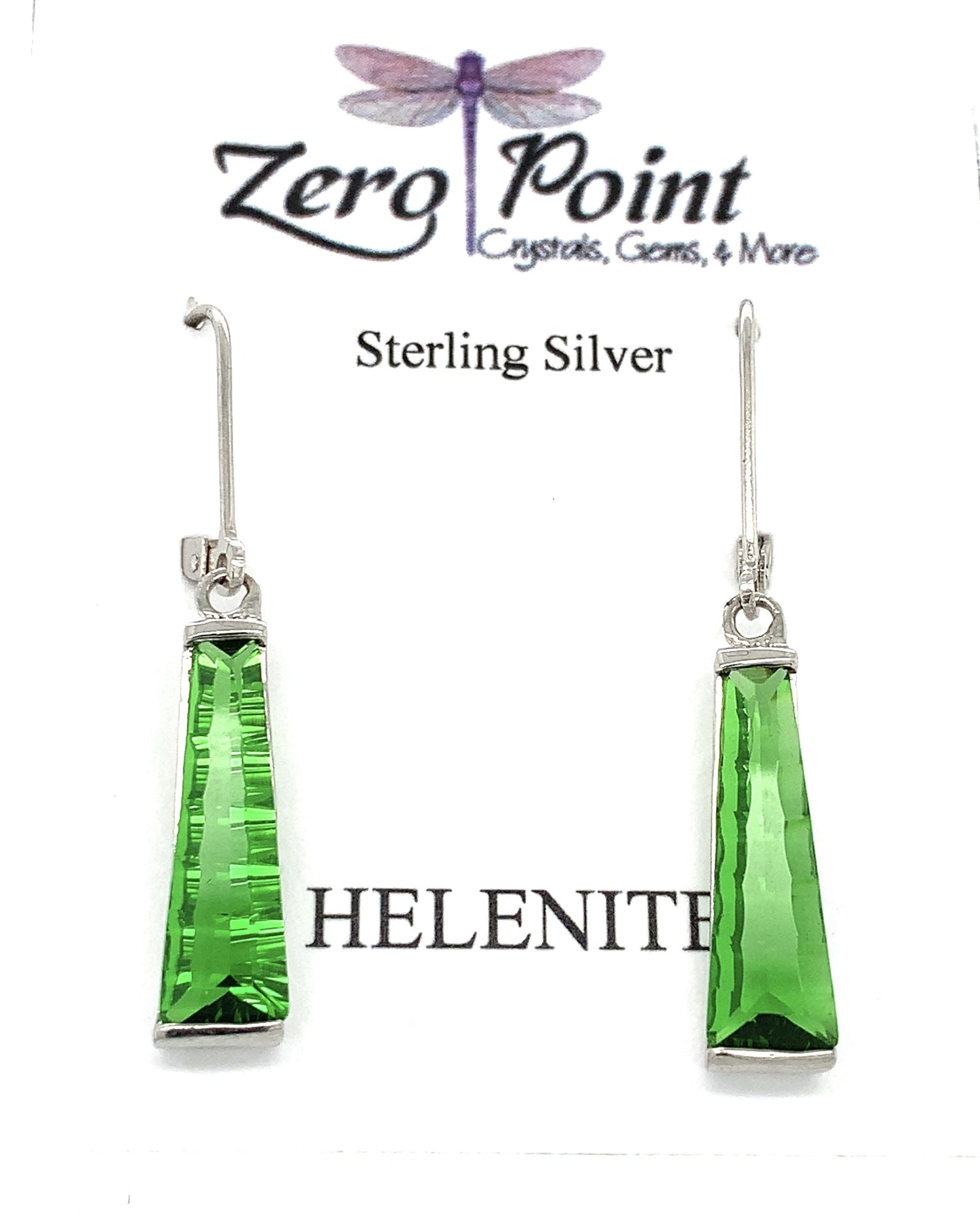 Helenite Ladder Cut Earrings - Zero Point Crystals