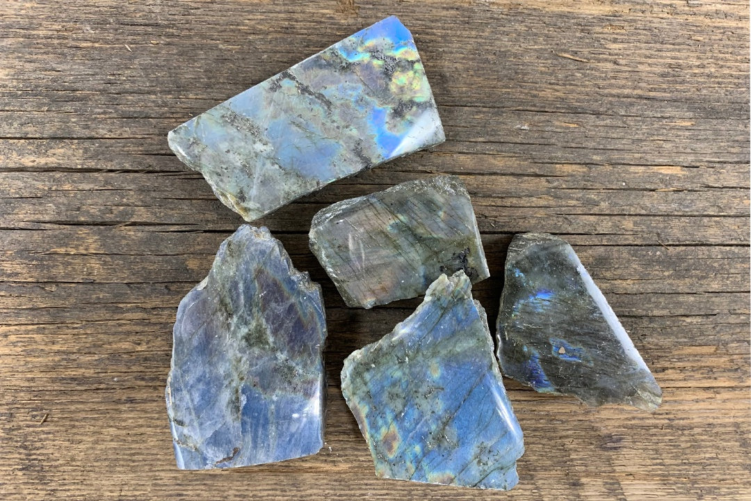 Labradorite Partial Polish Pieces - Zero Point Crystals