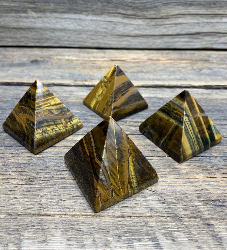 Tiger Eye Pyramid - Zero Point Crystals