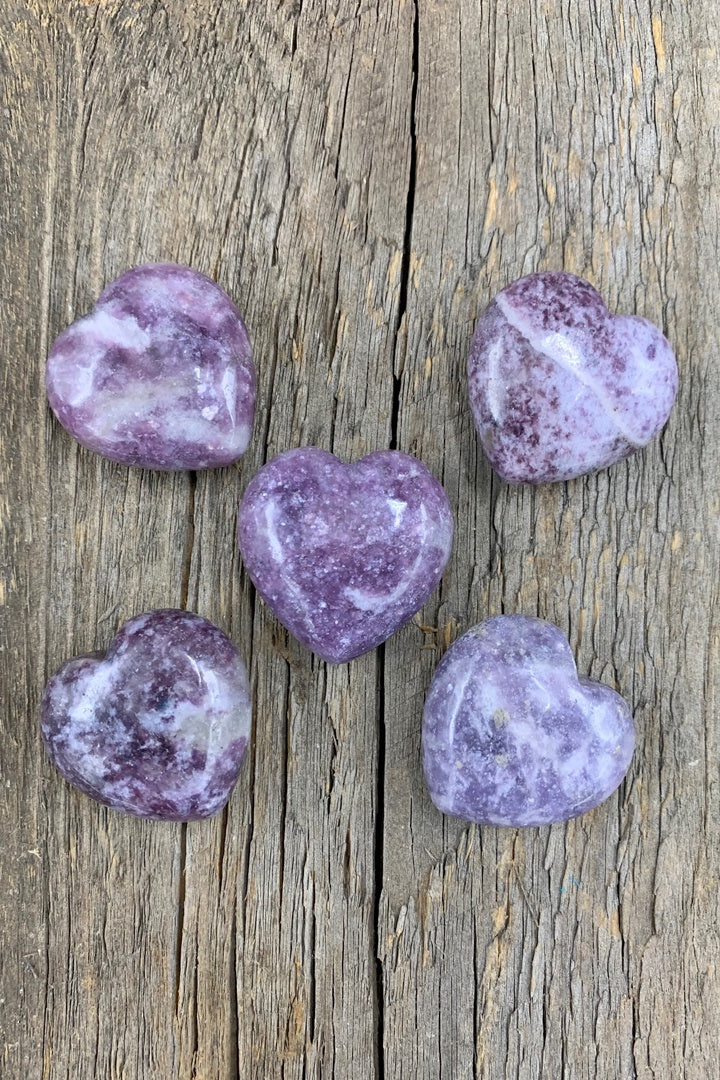 Lepidolite Hearts - Zero Point Crystals