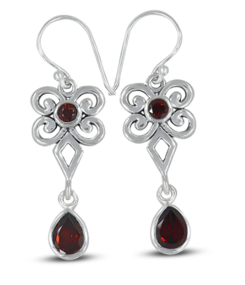 Garnet Earrings 1802 - Zero Point Crystals