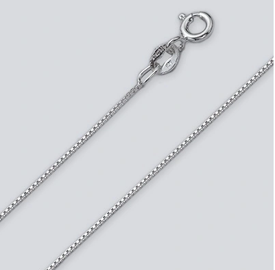 Sterling Silver Box Chain .7mm - Zero Point Crystals