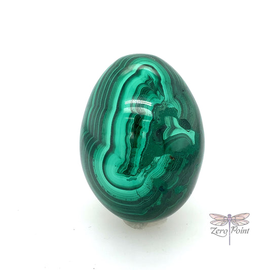 Malachite Egg 1683 - Zero Point Crystals