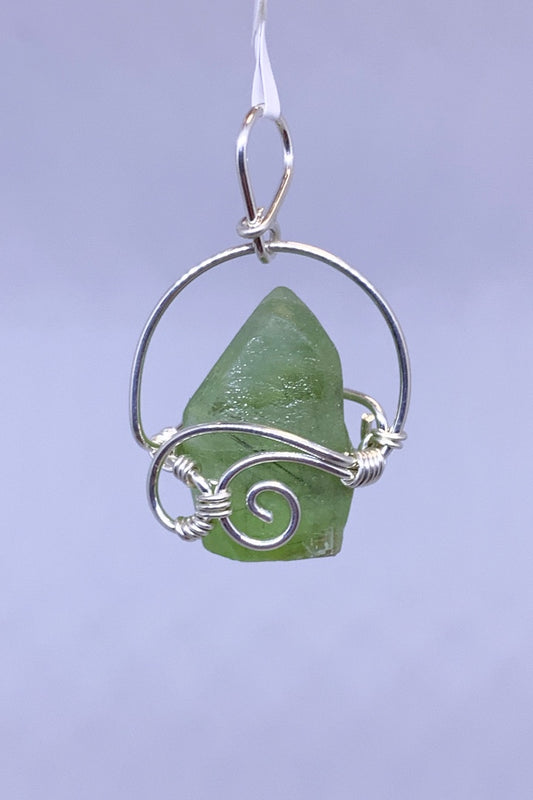 Peridot Wire Wrap Pendant - Zero Point Crystals