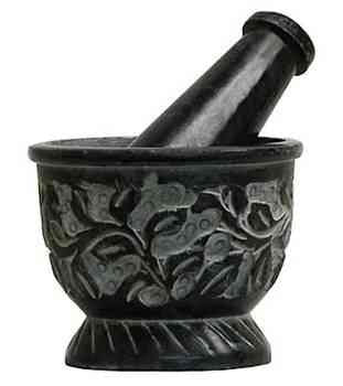 Carved Leaves Mortar & Pestle - Zero Point Crystals