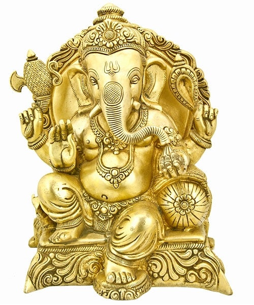 Ganesh Solid Brass Statue - Zero Point Crystals