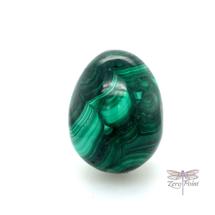 Malachite Egg 1673 - Zero Point Crystals