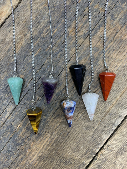Natural Stone Pendulum Faceted - Zero Point Crystals