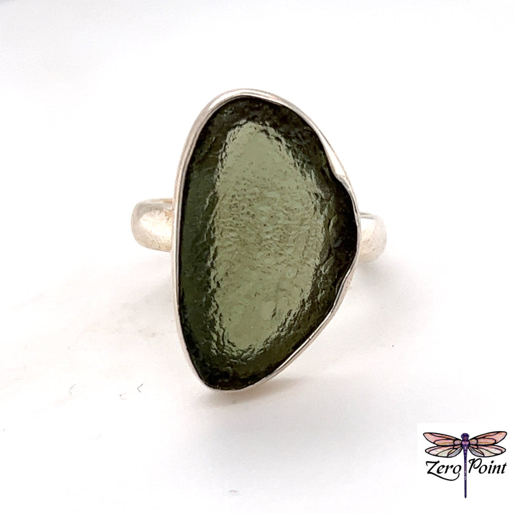 Natural Moldavite Ring 7264 - Zero Point Crystals