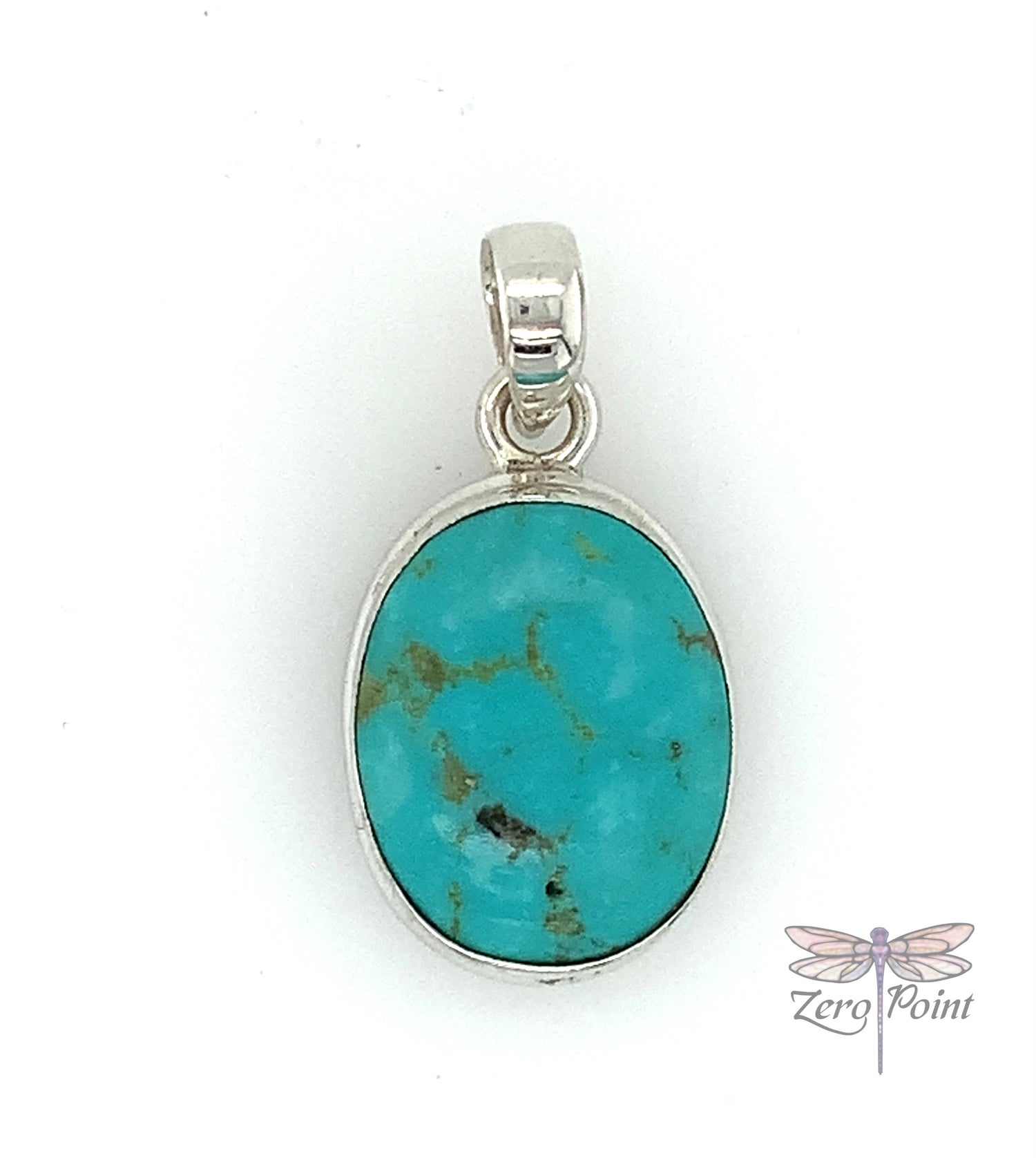 Turquoise Oval Pendant - Zero Point Crystals