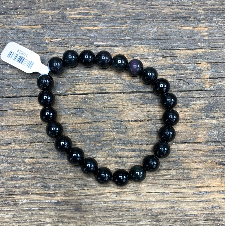 Obsidian Stretch Bracelet - Zero Point Crystals