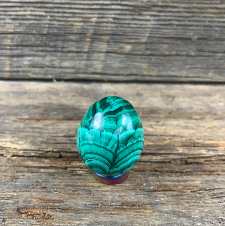 Malachite Egg - Zero Point Crystals