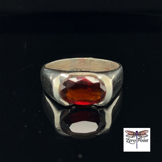 Garnet Channel Set Ring - Zero Point Crystals