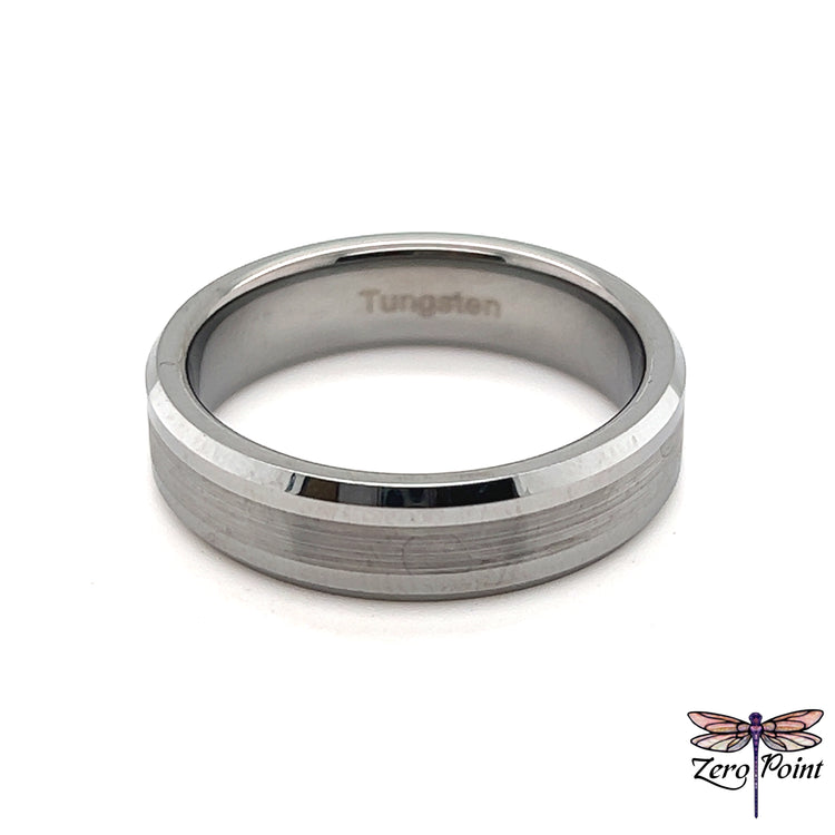 Tungsten Carbide Brushed Ring - Zero Point Crystals