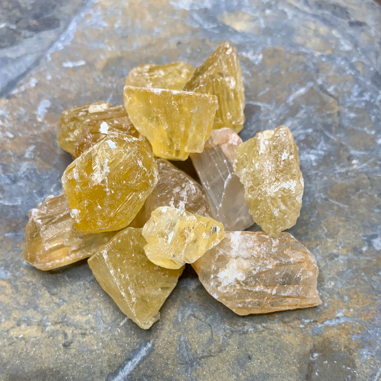 Rough Golden Calcite Pieces - Zero Point Crystals