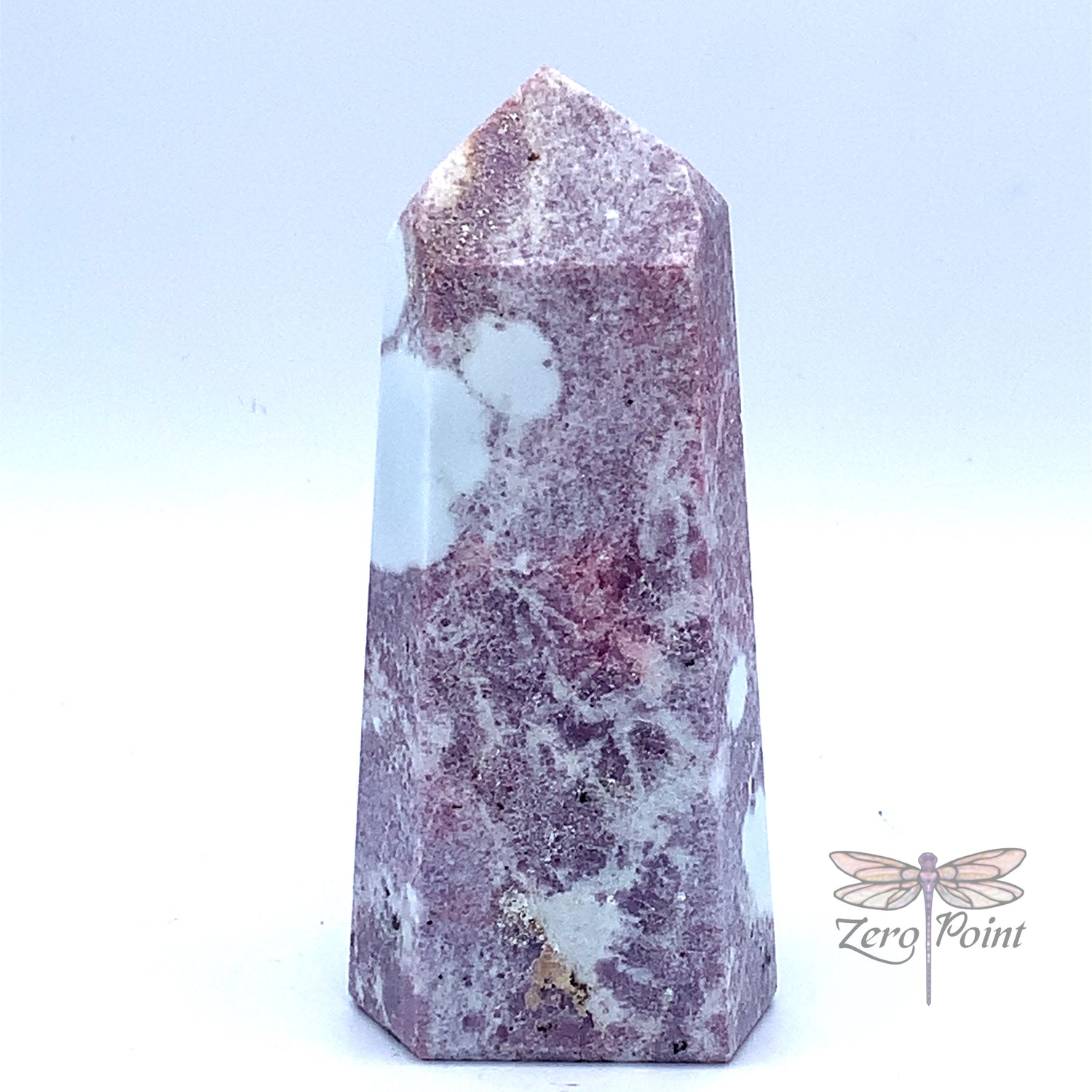 Lepidolite with Albite Obelisk - Zero Point Crystals