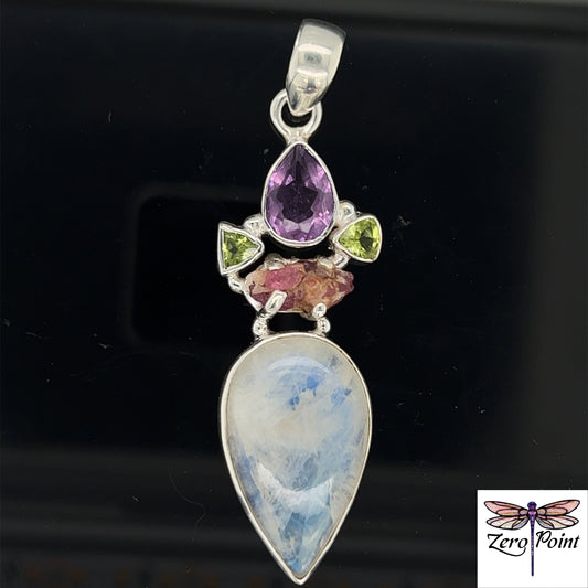 Moonstone Multi-stone Pendant - Zero Point Crystals