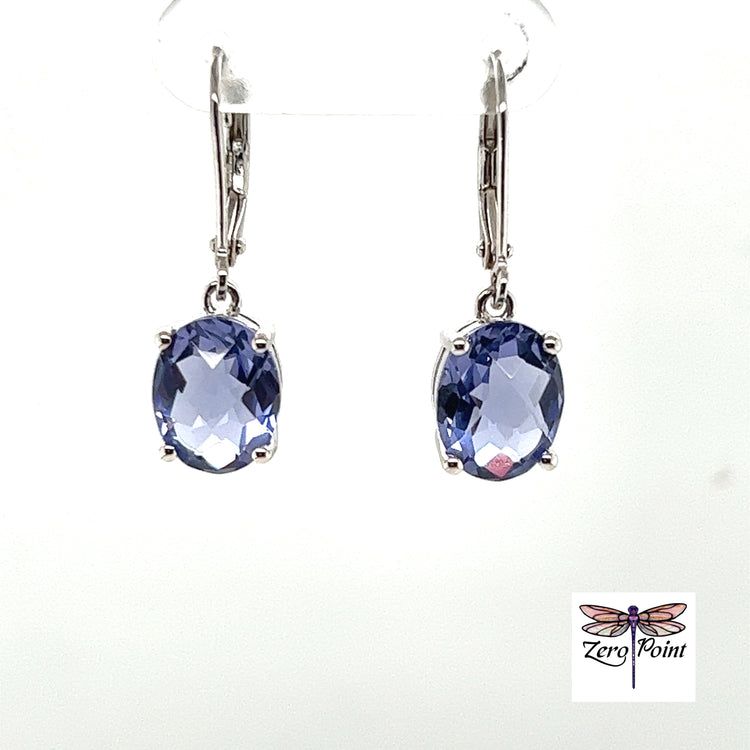 Helenite Oval Dangle Earrings 8x10 - Zero Point Crystals