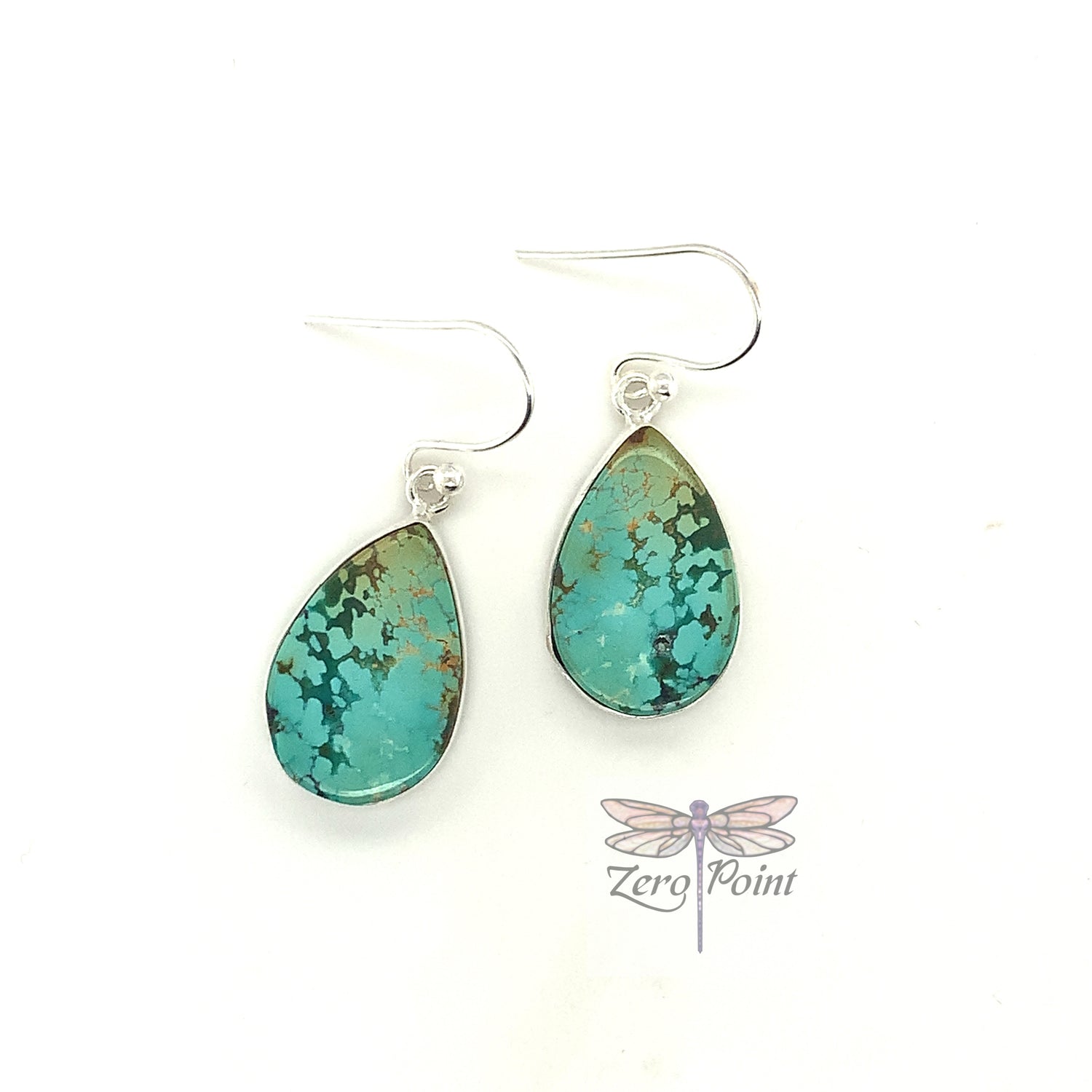 Turquoise Teardrop Earrings 9813 - Zero Point Crystals