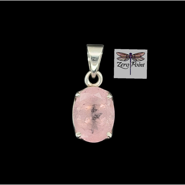 Morganite Faceted Oval Pendant - Zero Point Crystals